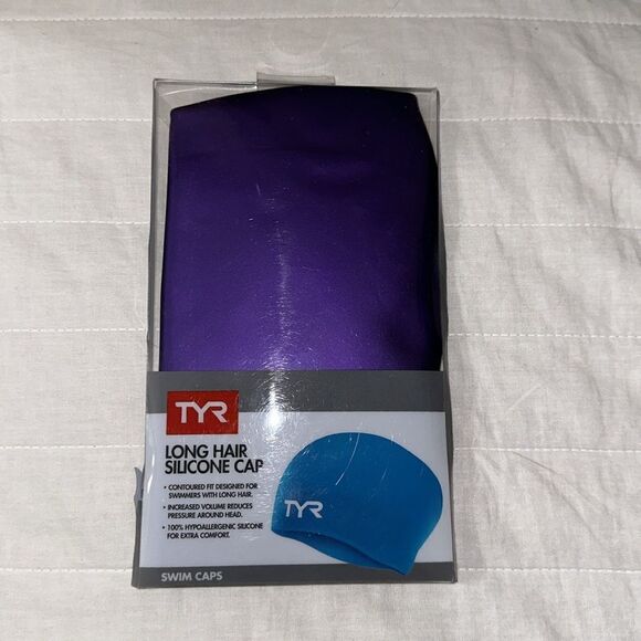 TYR Long Hair Silicone Cap 510 Purple - Picture 2 of 5